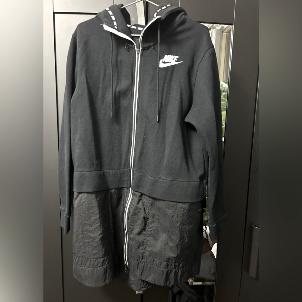 Black, long Nike hoodie